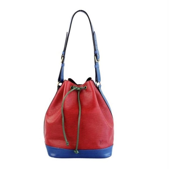 Authentic Louis Vuitton EPI Tri-Color Noe Red Blue Green